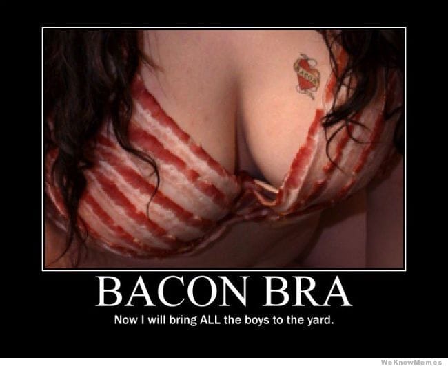 bra made of bacon funny picture