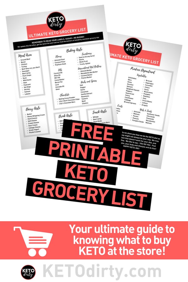 Free Keto Grocery List PDF - 50+ Awesome Low Carb Food Ideas