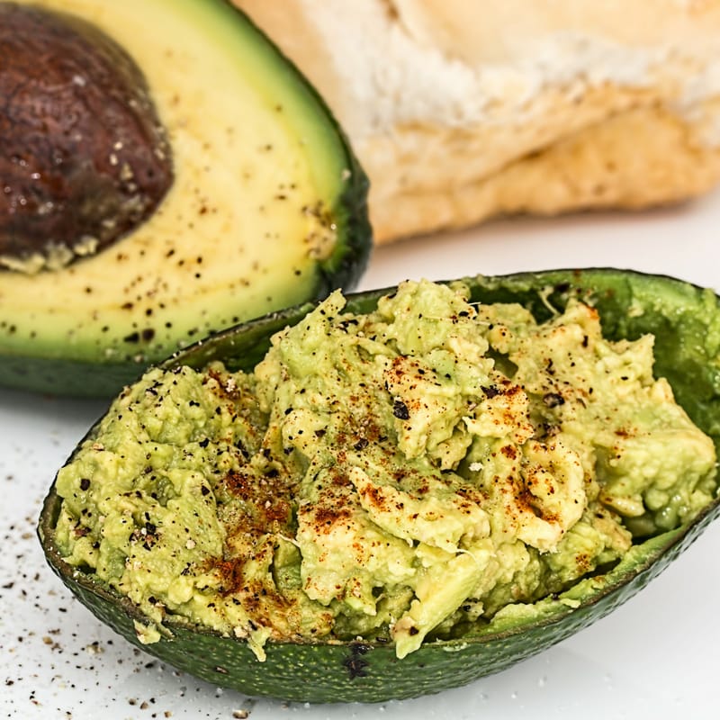 avocado with seasoning keto snack