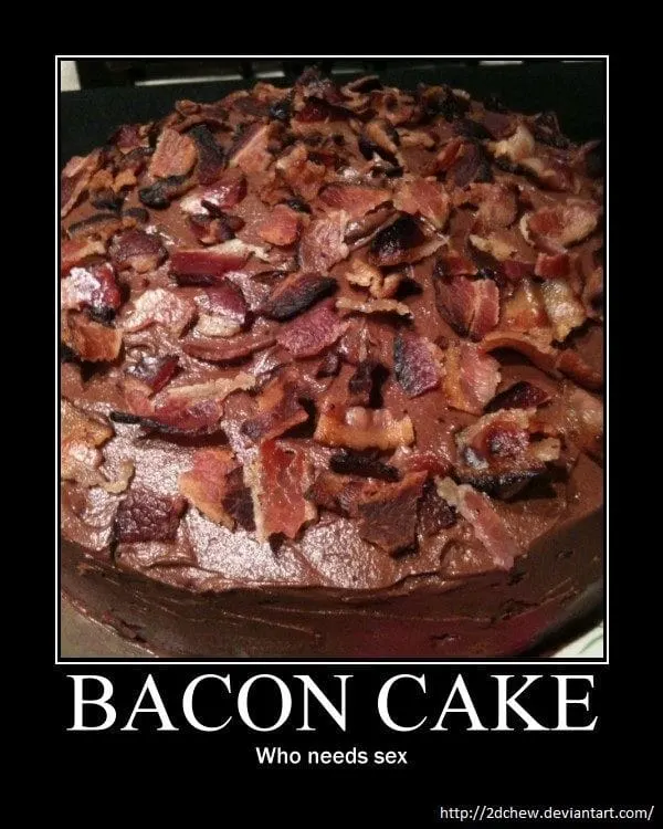 cake made of bacon