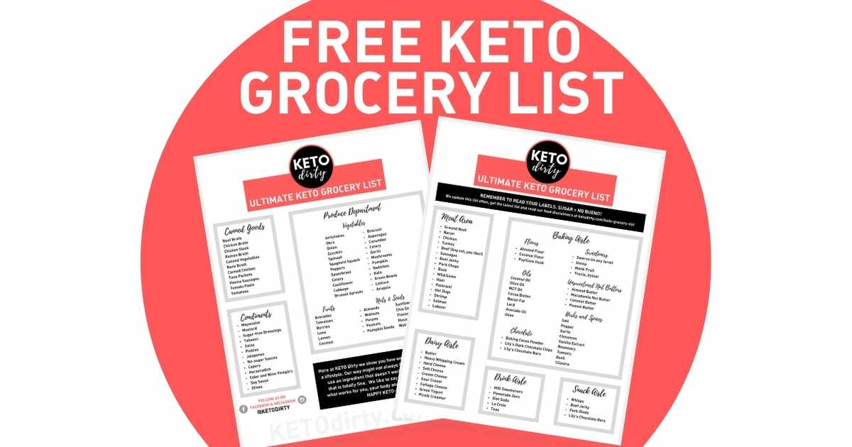 dirty keto grocery list pdf