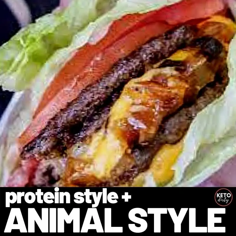 in n out animal style protein style keto burger photo