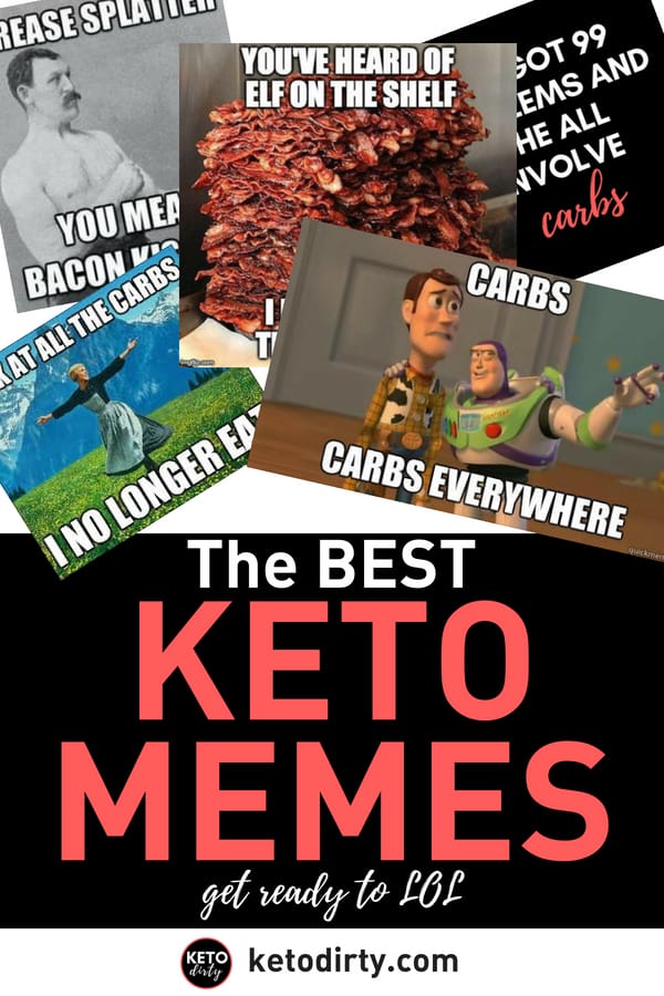 Best Keto Memes - collage of funny low carb graphics