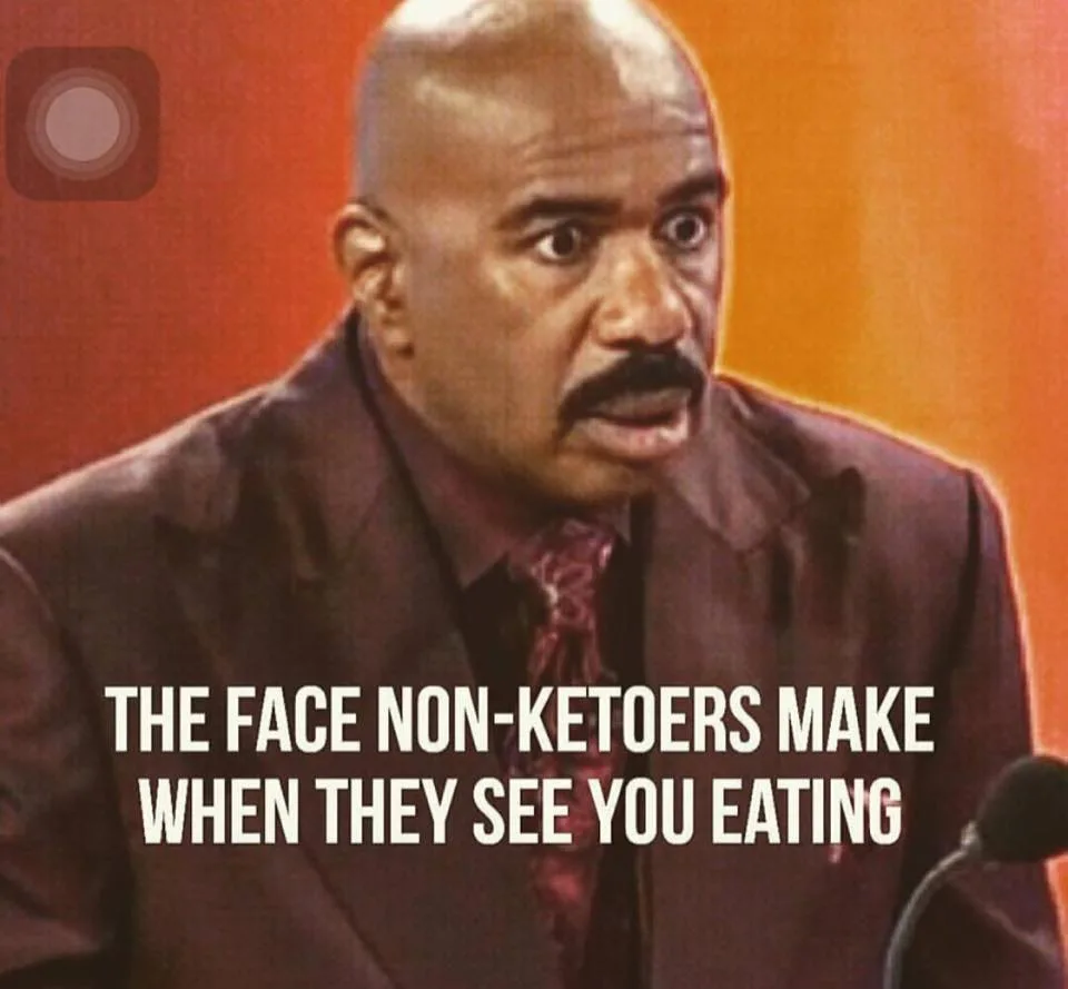 The face non ketoers make when they see you eating keto meme