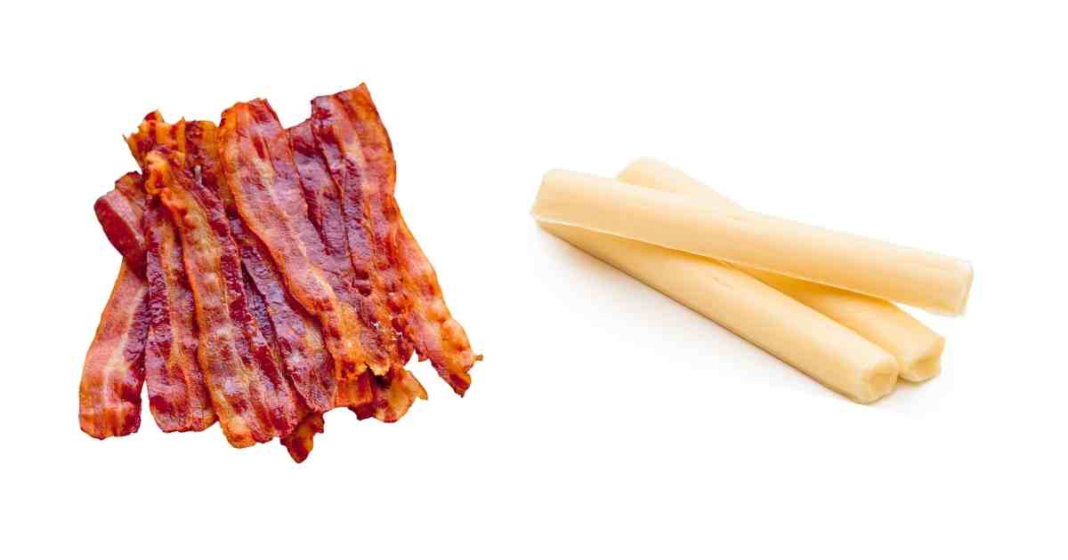 bacon and string cheese lunch