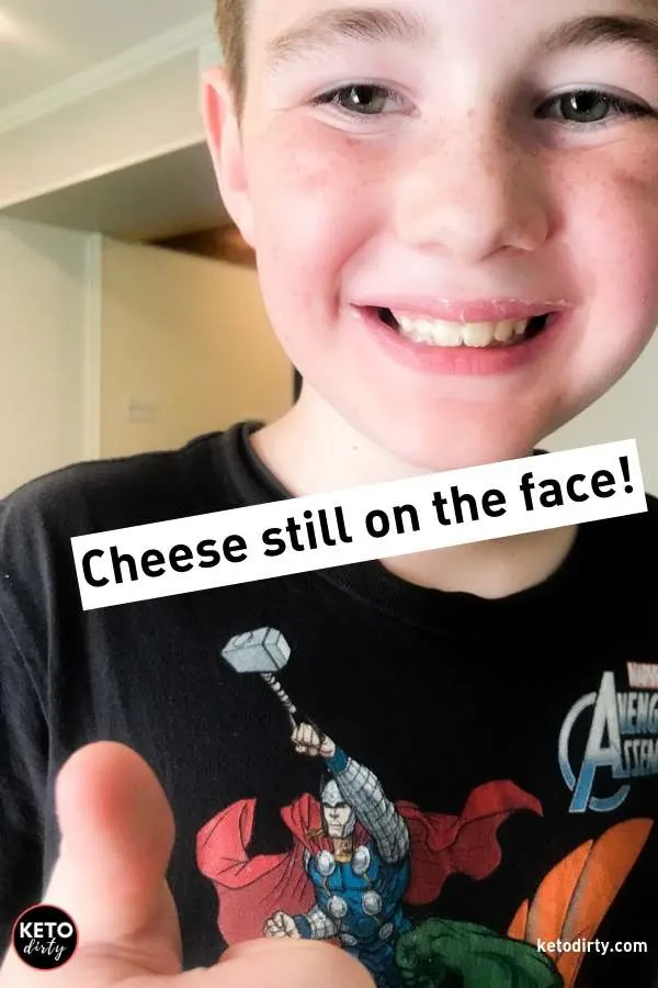 kid keto food smiling cheese on face