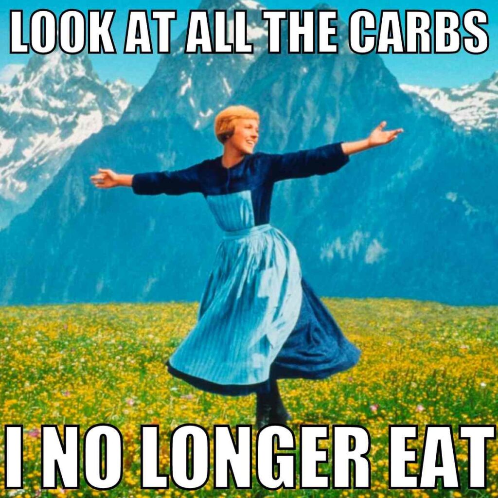 look at all the carbs i no longer eat keto meme