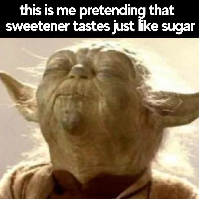 Keto Memes - 50+ Funny About Low Carb, No Sugar and More 10 sweetener sugar meme this is me pretending that sweetener tastes just like sugar