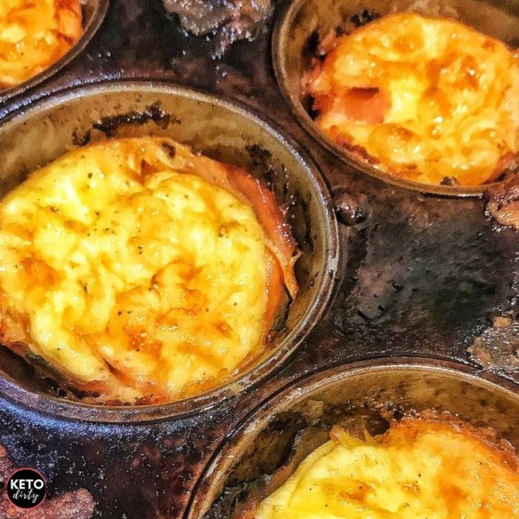 keto ham cheese cups made in muffin pans
