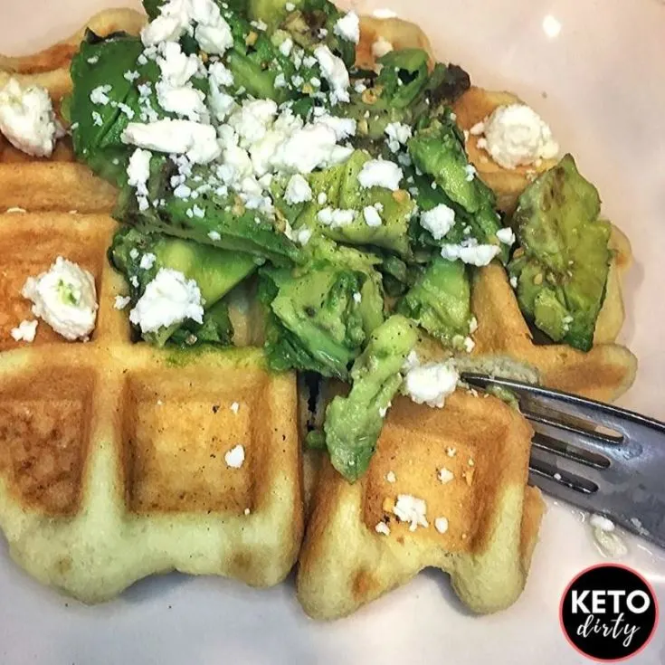 Avocado Chaffle - #1 Perfect Keto Avocado Toast Alternative 2 avocado chaffle feta cheese