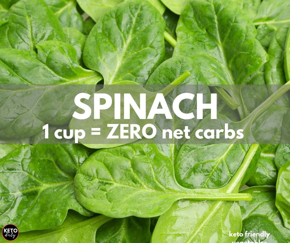 spinach low carb vegetable zero net carbs