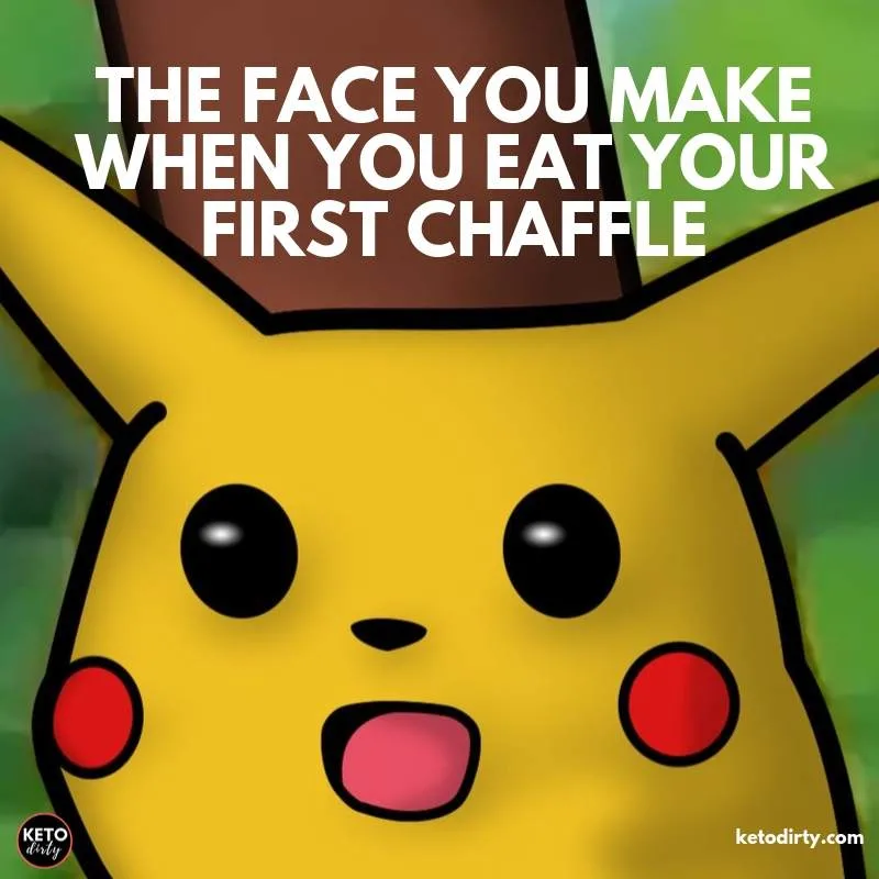 the face you make when you eat your first chaffle meme