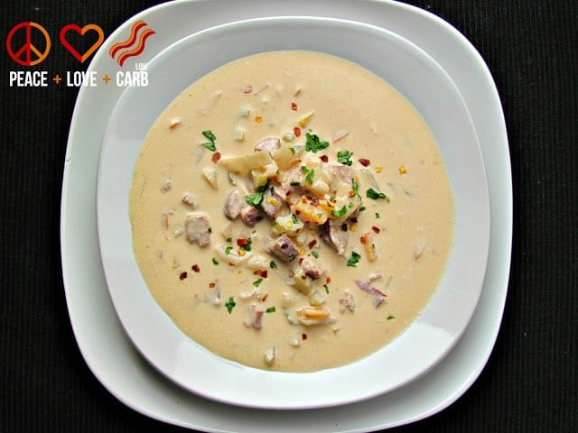 Smoked Sausage Cheddar Beer Soup Peace Love and Low Carb - Best Keto Smoked Sausage Recipes - 10+ Low Carb Dinner Ideas