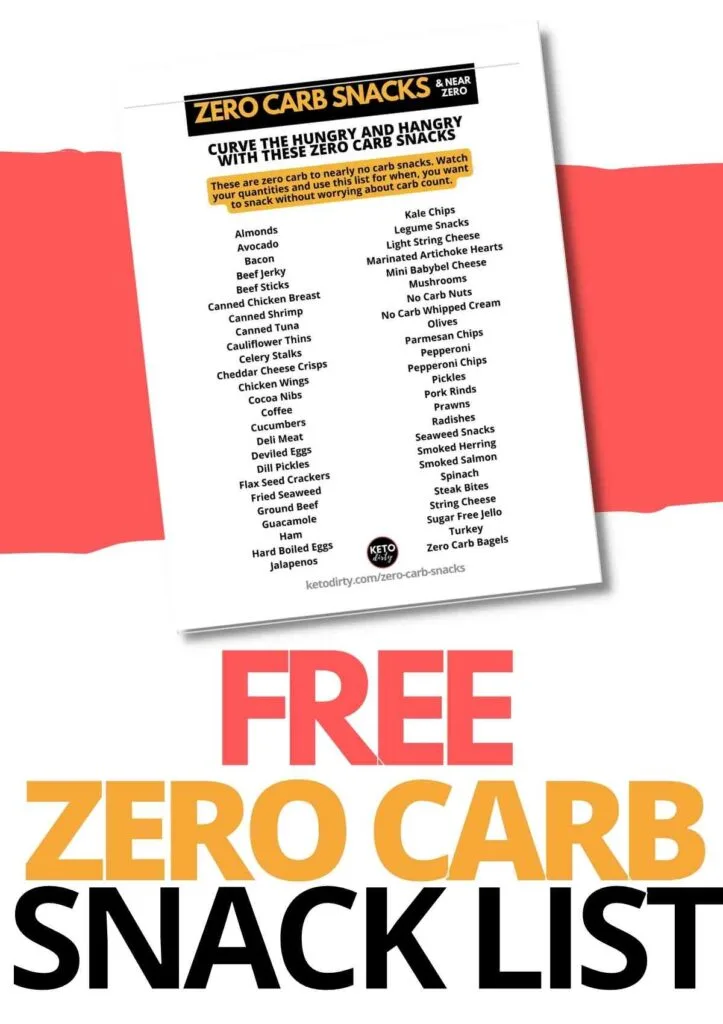 no carb snacks pdf free list zero carb snacks list