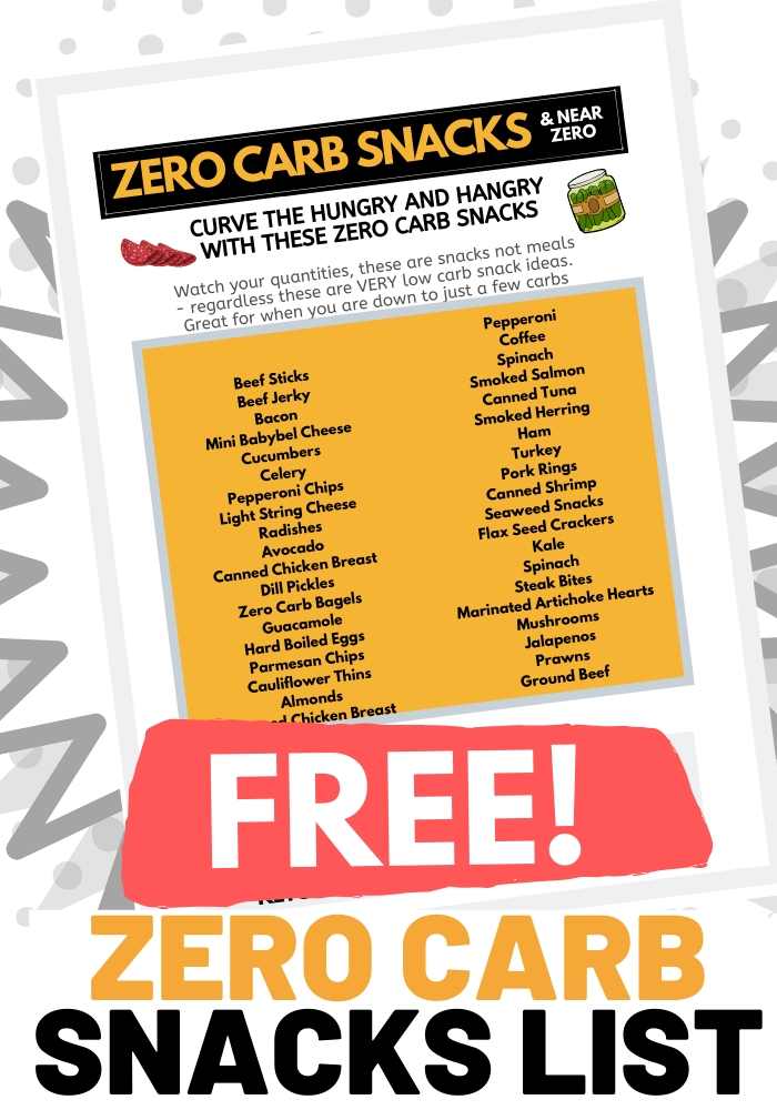 zero carbs snack list pdf