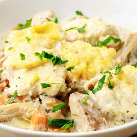6a keto crockpot chicken and dumplings featured - 75+ Keto Crockpot Recipes - Delicious Slow Cooker Low Carb Meals