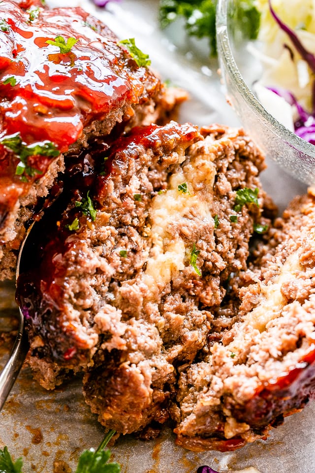 Mozzarella Stuffed Slow Cooker Meatloaf Keto Crockpot Recipe