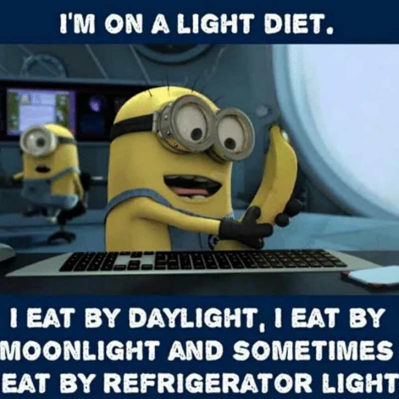 im on a light diet meme