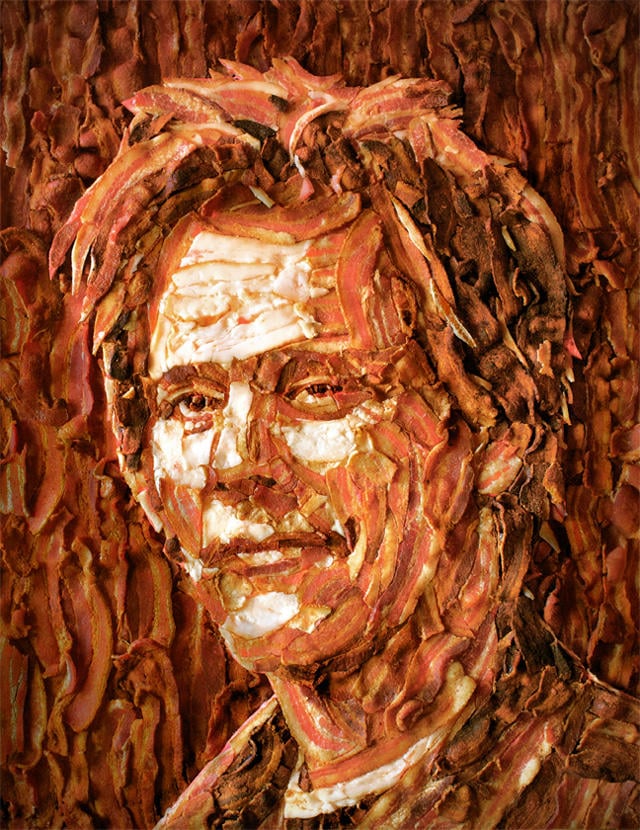 kevin bacon made out of bacon art