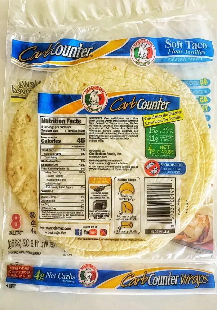 la banderita low carb tortillas nutrition