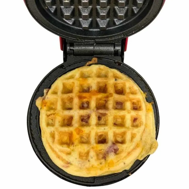 Ham Chaffles - Family Favorite Easy Keto Breakfast 2 ham chaffles waffle maker