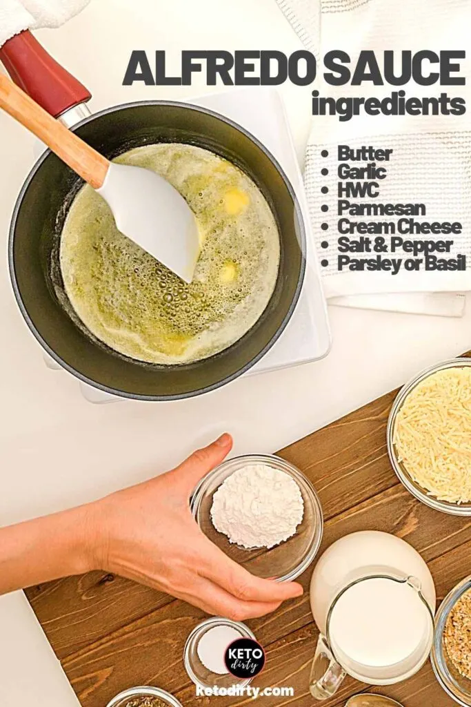 Keto Alfredo Sauce Recipe - Just 2 Net Carbs! 2 keto alfredo sauce ingredients