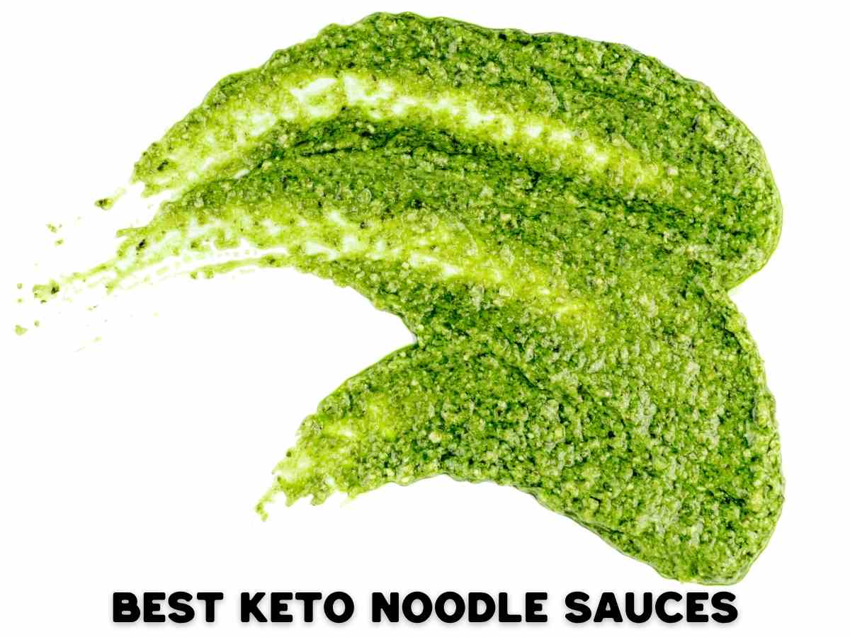10 Delicious Keto Noodles To Swap Your Carby Pasta For A spread of low carb pesto to show keto noodle sauces