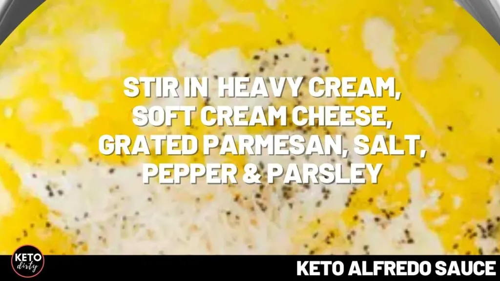 stir in heavy cream cheese keto sauce