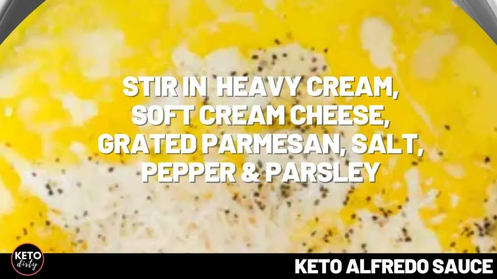 Keto Alfredo Sauce Recipe - Just 2 Net Carbs! 4 stir in heavy cream cheese keto sauce