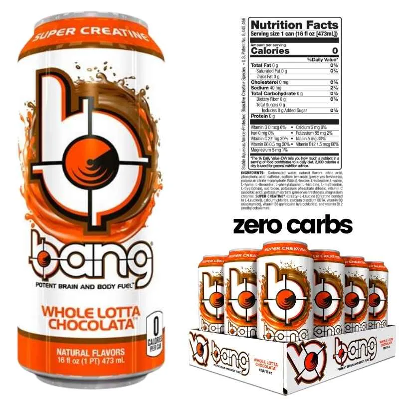 Is Bang Keto Friendly? 4 bang flavors whole lotta chocolate keto energy drink