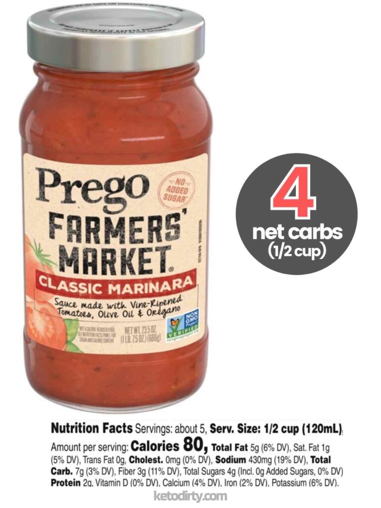 keto marinara sauce – prego farmers market classic marinara