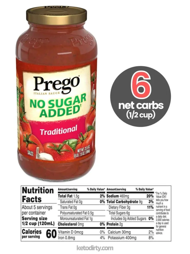 5 Best Keto Marinara Sauces 7 prego no sugar keto marinara sauce