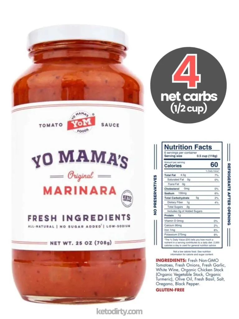 5 Best Keto Marinara Sauces 6 yo mamas marinara sauce keto