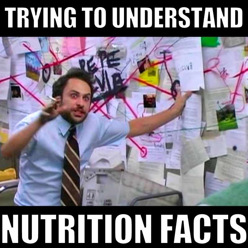 nutrition meme - trying to understand nutrition facts