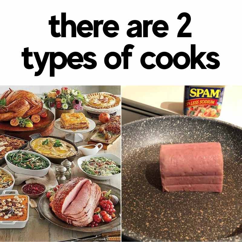Spam Memes - 15+ Funny Images of Processed Canned Meat spam cook meme 2 types of cooks