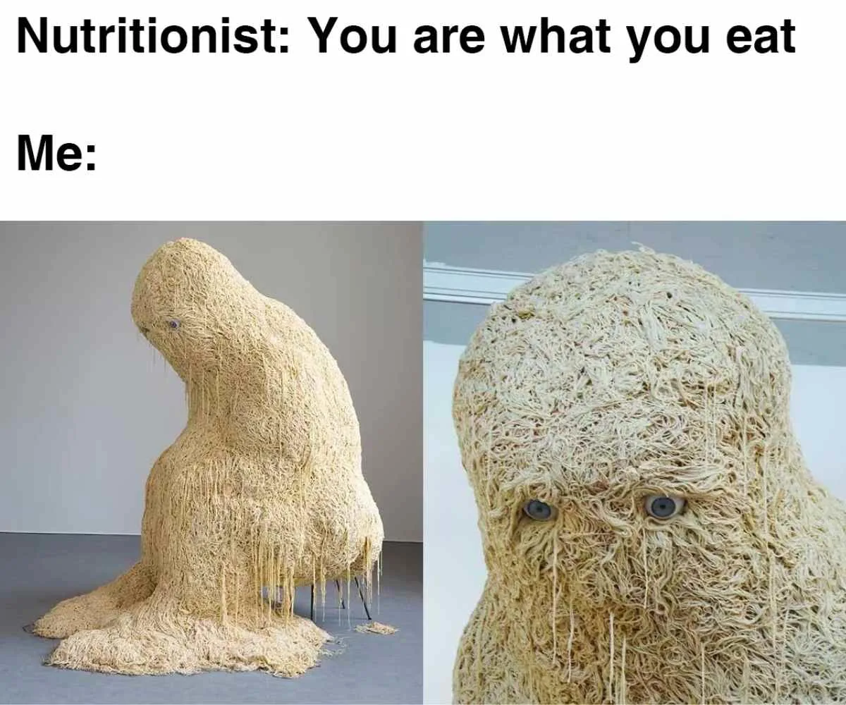 Diet Memes - 35+ Funny Dieting Pictures and Images 18 noodles - i am noodles - you are what you eat meme funny