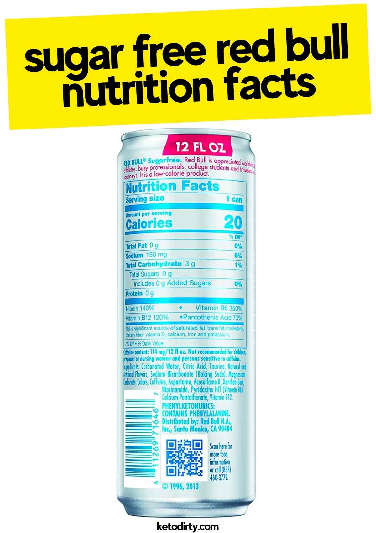 sugar free red bull nutrition facts