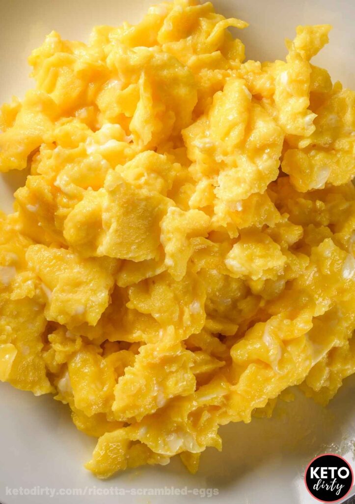 Ricotta Scrambled Eggs keto breakfast recipe