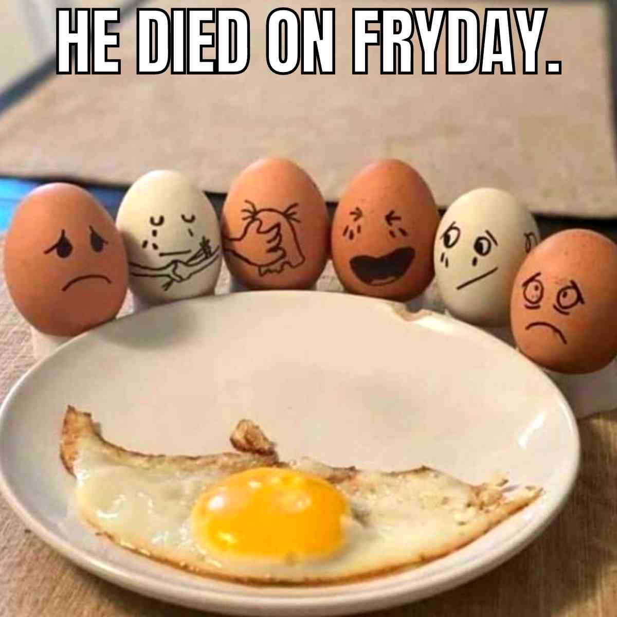 funny egg meme he died on fryday