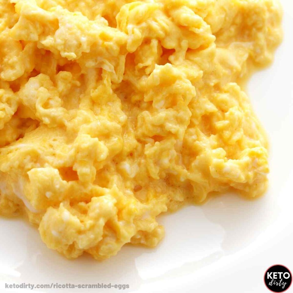 Ricotta Scrambled Eggs - Delicious 3 Net Carb Keto Breakfast