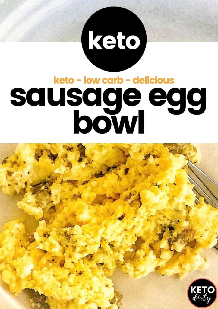 Sausage Egg Bowl - Best Cheesy Keto Breakfast Under 5 Carbs keto sausage egg bowl keto breakfast recipe