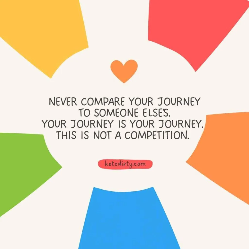 comparison quote Never compare your journey to someone else's. Your journey is your journey.  This is not a competition. 