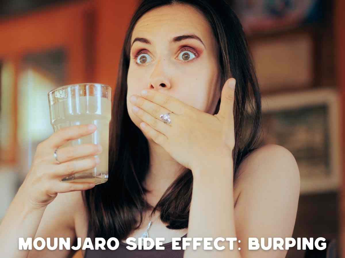 7 Common Mounjaro Side Effects Nobody Warned You About a woman burping as the result of mounjaro side effects