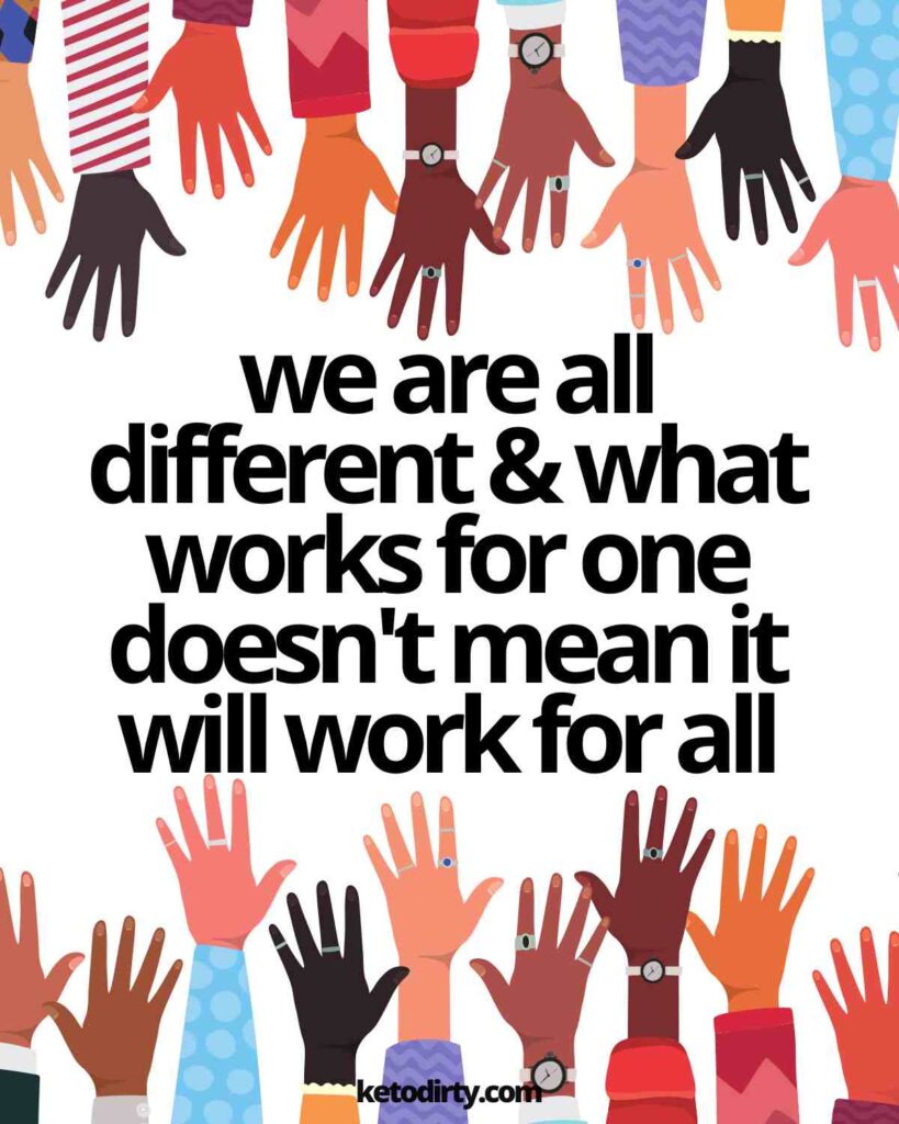 we are all different & what works for one doesn't mean it will work for all
