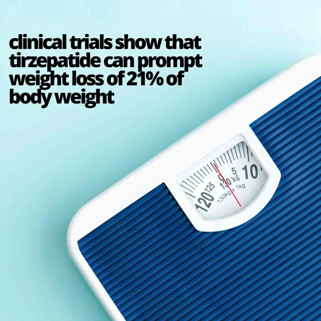 clinical trials show that tirzepatide can prompt weight loss of 21% of body weight