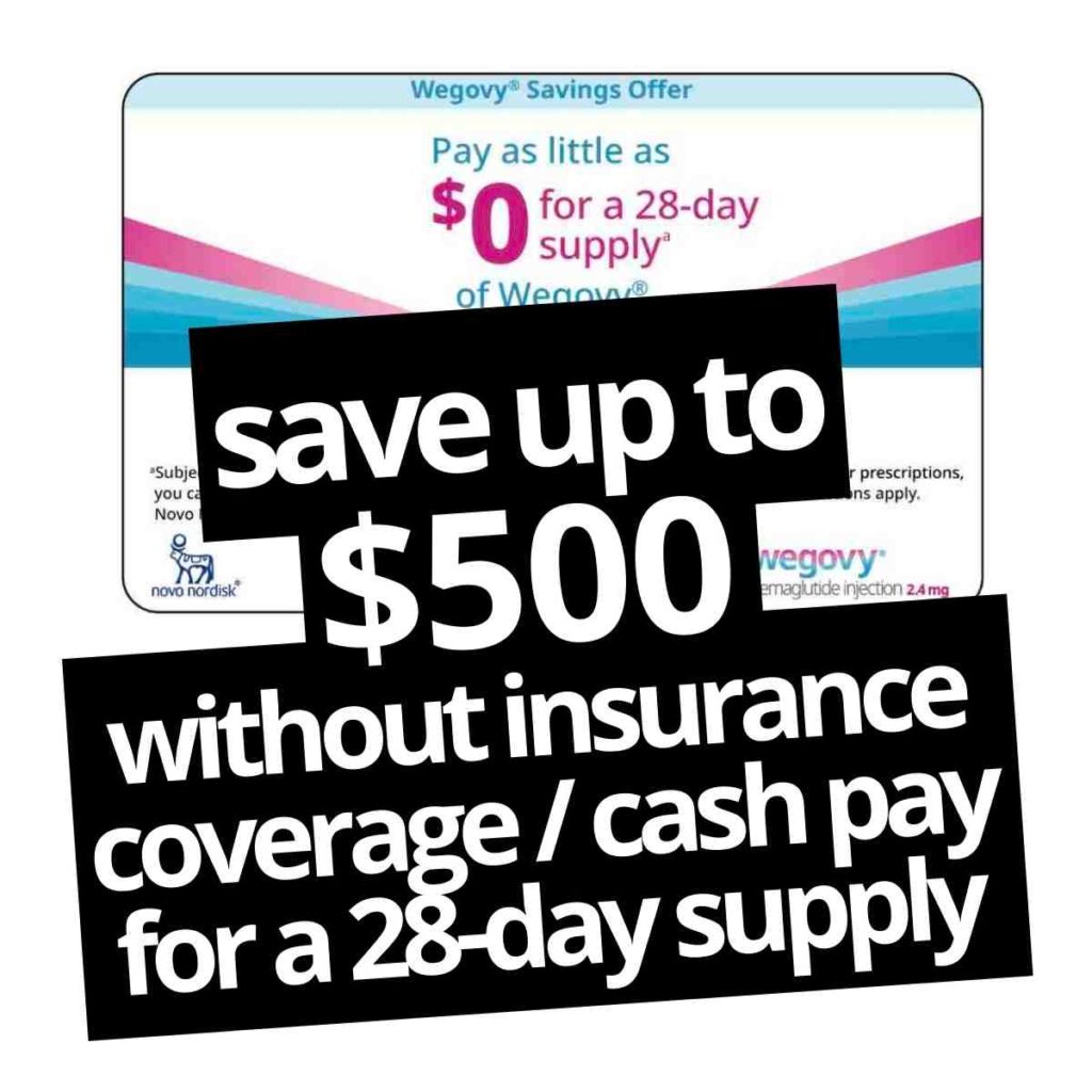 save up to $500 without insurance coverage / cash pay for a 28-day supply