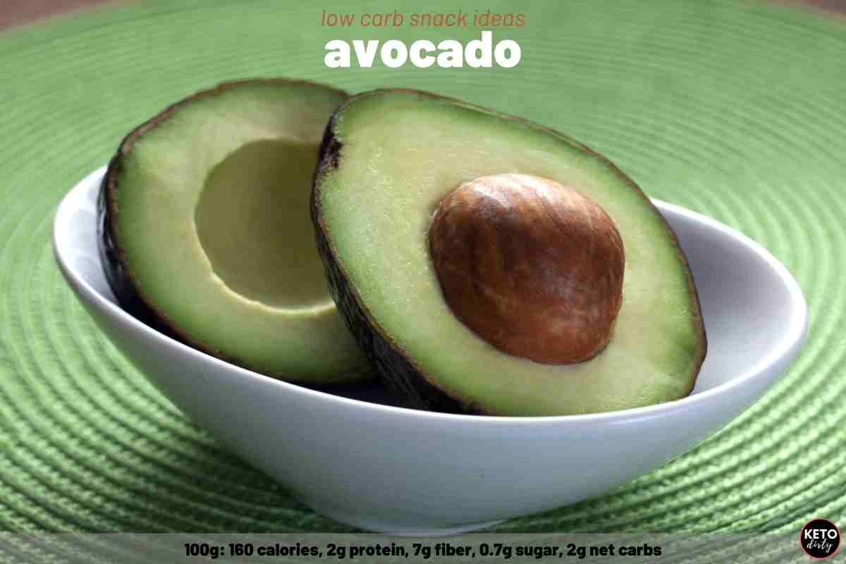 50 Easy Low Carb Snacks to Grab on the Go avocado slices to eat for low carb snack