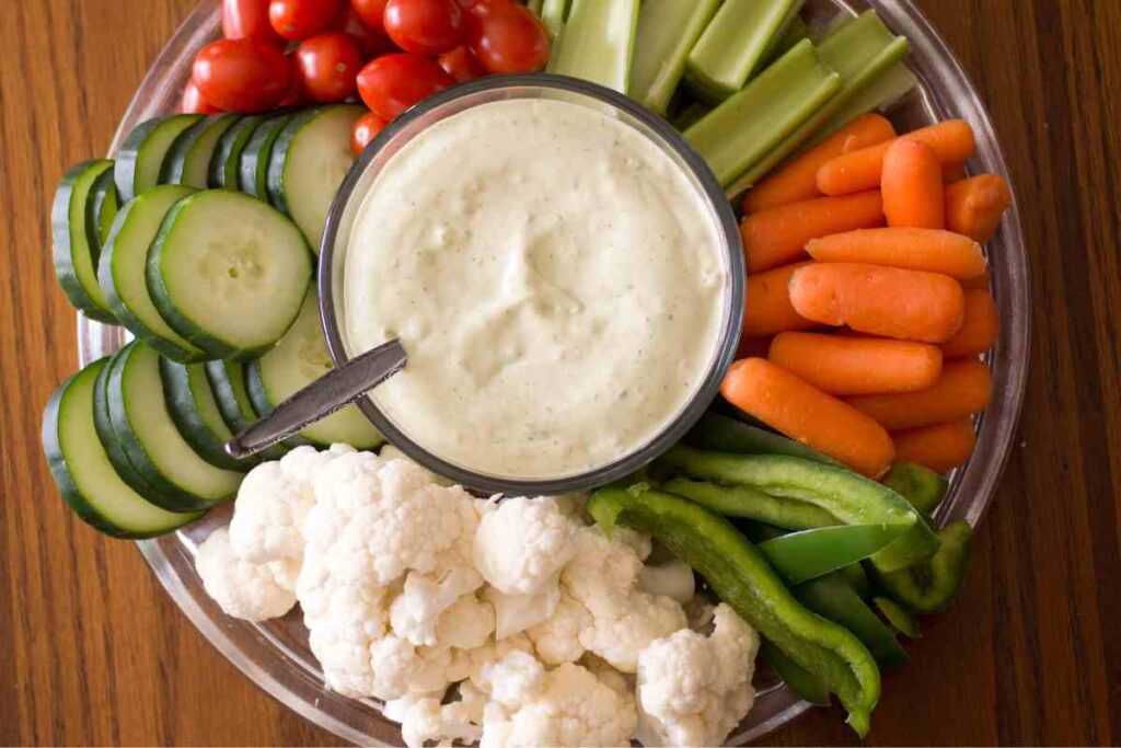 The Ultimate Keto Ranch Dressing: Creamy, Delicious, and Guilt-Free low carb ranch dressing with veggie tray
