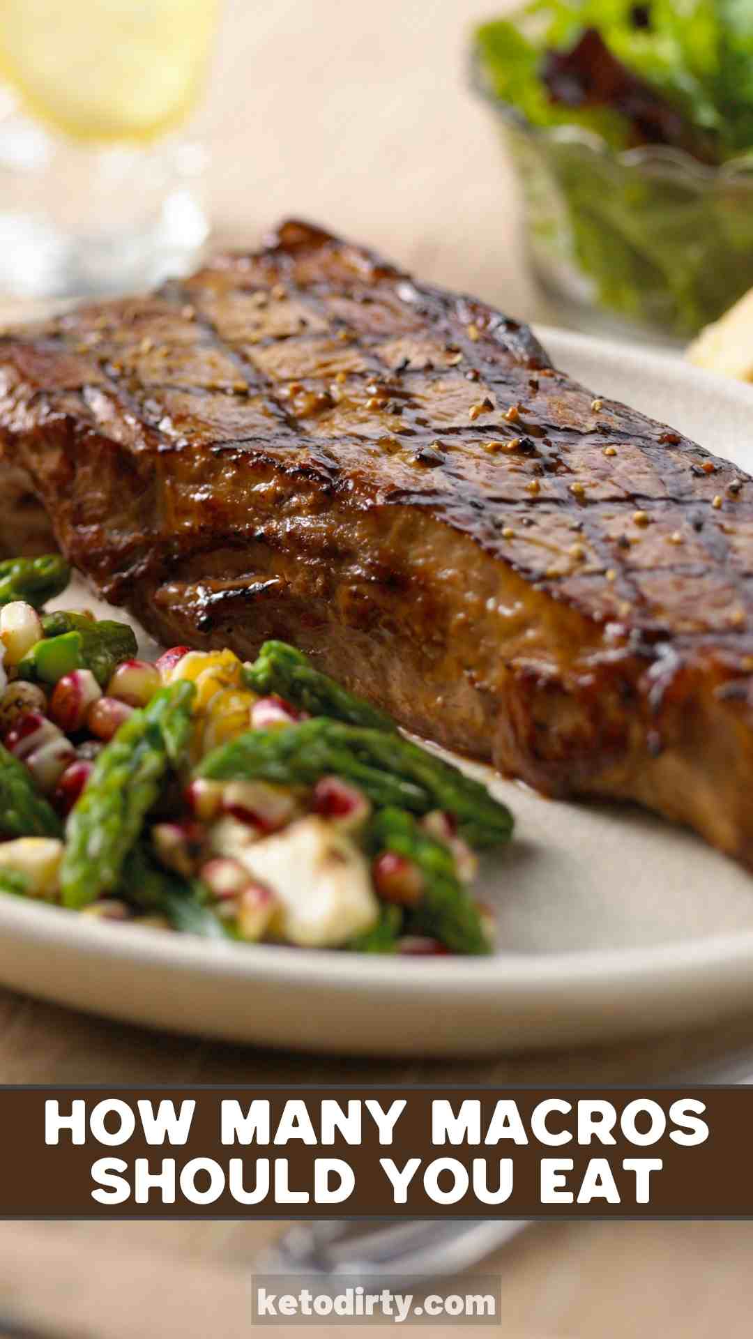 Keto Macro Calculator: Find Your Ideal Macros for Keto Success Image showing steak for keto macro calculator text reads how many macros should you eat